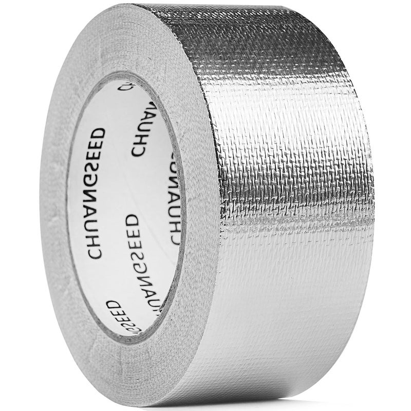 CHUANGSEED Adhesive Aluminum Foil Fiberglass Heat Shield Tape 2in x 90ft, Reflective Material Cool Tape Self-Adhesive for HVAC, Pipe, Auto,High Temp Protection - Image 1